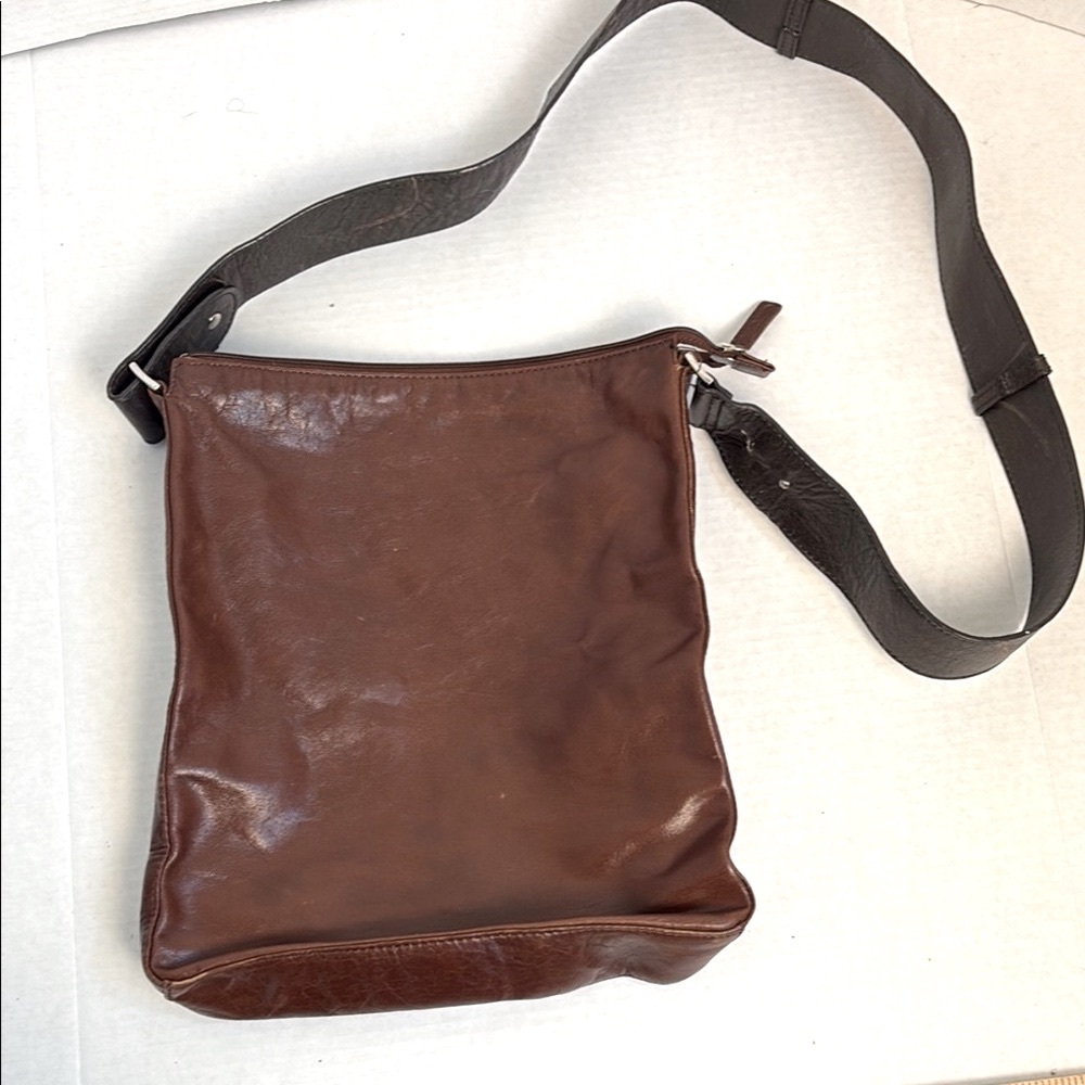 Danier Brown Messenger Bag with Minimalist Design